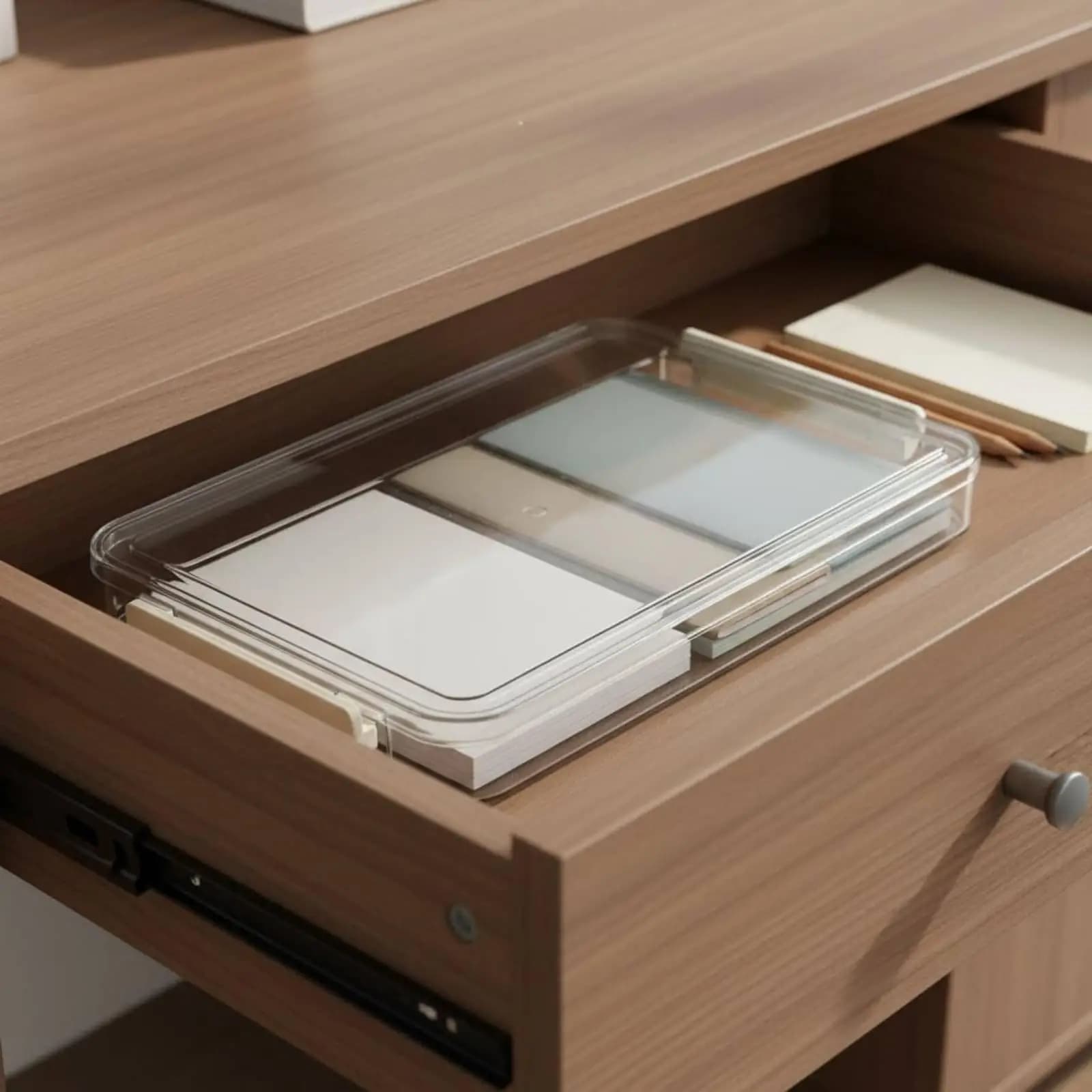Stackable Document Organizer Large Capacity Storage Box Clear Paper Holder for Desk Storage and Organization