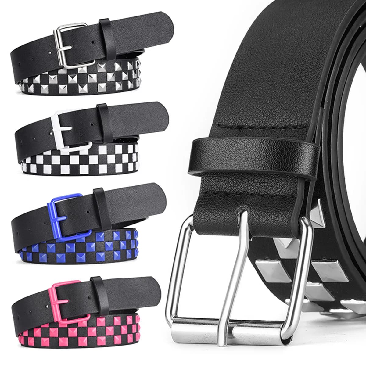 Nuova cintura larga da donna in stile punk europeo e americano con rivetti alla moda casual con cinture jeans per donna di marca di design di lusso