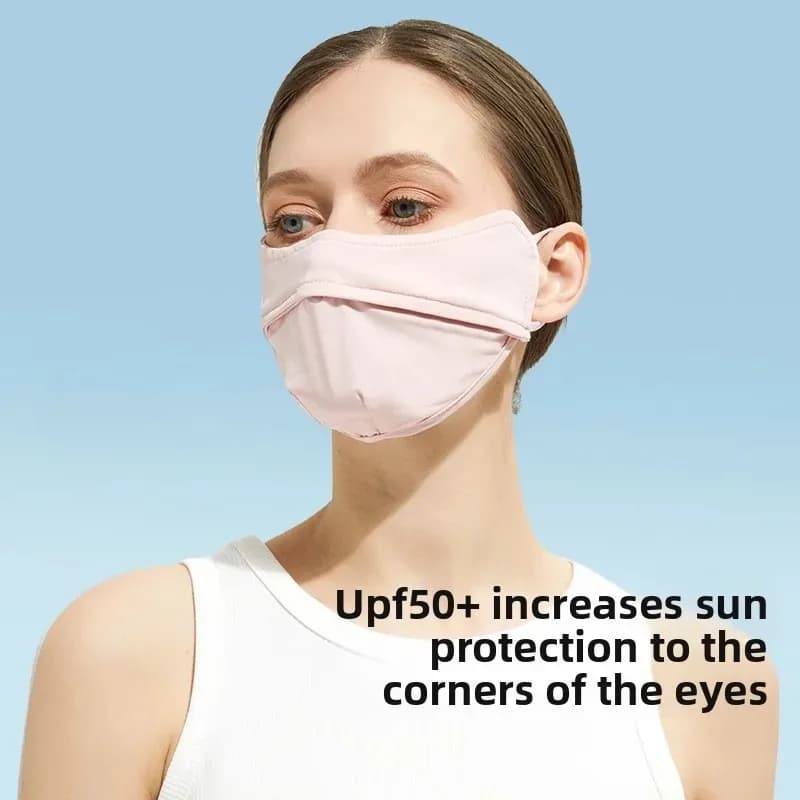 1PC New Ice Silk Sunscreen Mask UV Protection Three Dimensional Breathable Face Mask