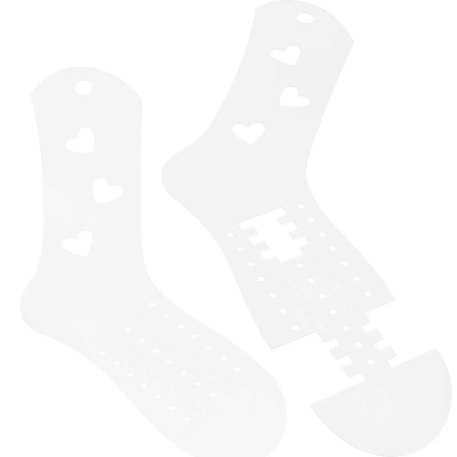 2 Pezzi Bloccatori per Calze in Acrilico, Strumenti per Lavorazione a Maglia, Forme per Calze Lavorate a Mano con Bordo Liscio, Stampi per Bloccare Calze Fai da Te, Espositori