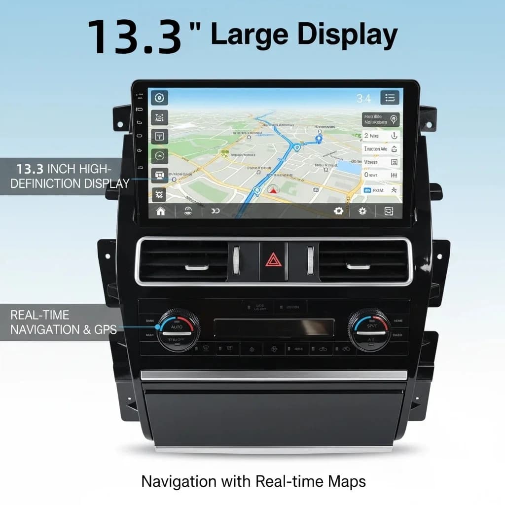 Autoradio con Schermo Touch da 13,3 Pollici per Nissan Patrol Y62 2012-2019, Android CarPlay Bluetooth GPS DSP