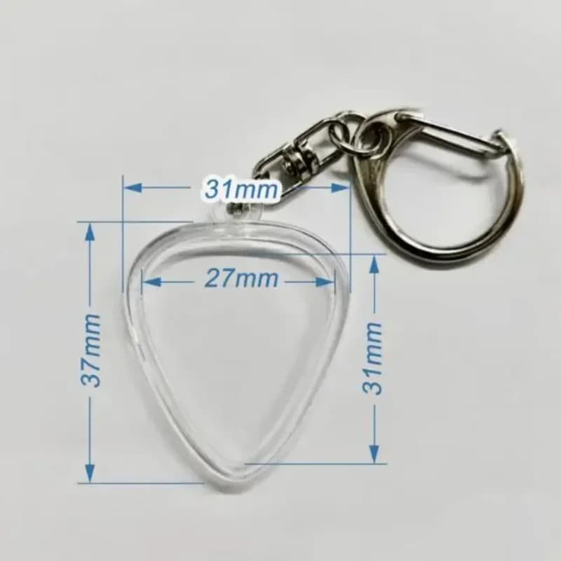Portachiavi a Forma di Cuore per Plettro da Chitarra, Custodia Trasparente per Accessori Musicali con Anello Portachiavi Facile da Identificare