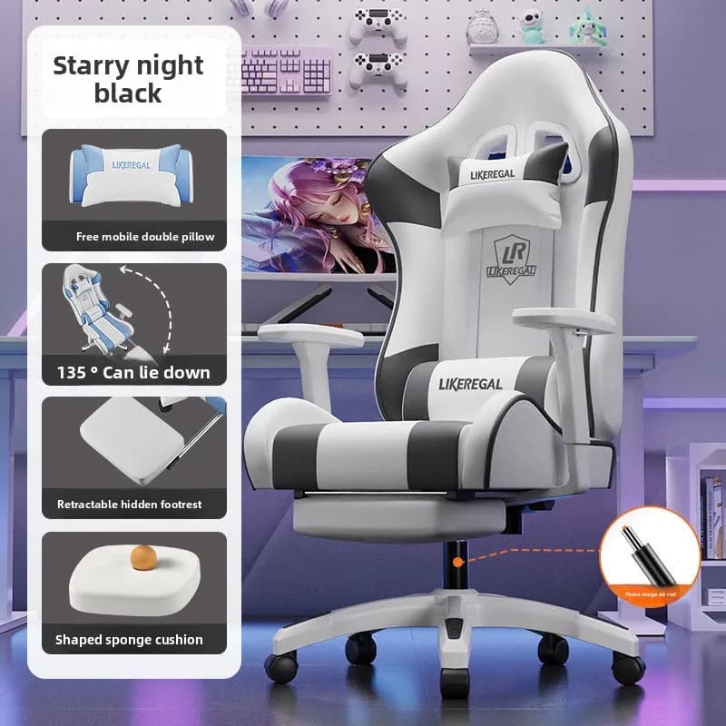 Sedia da Gaming Robusta, Girevole e Confortevole per Ufficio e Computer, Ideale per Dormitorio