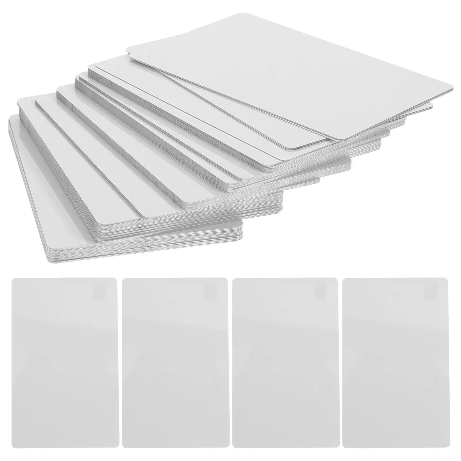 100Pcs Metal Business Cards Blank Aluminum Alloy Sublimation Double Sided DIY Name Cards Engraved Business Card Blanks