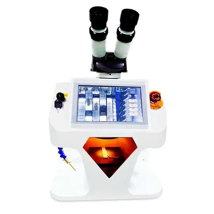 Nuova saldatrice laser portatile per gioielli da 200 W, microscopio e monitor CCD a basso costo