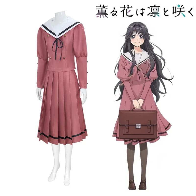 2026 Anime The Fragrant Flower Blooms with Dignity Kaoruko Waguri Cosplay Costume Red JK Skirt School Uniform for Women Girls