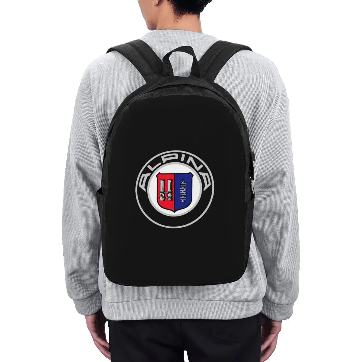 Alpina - Zaino con logo di auto d'epoca, borsa da viaggio per notebook, borsa per computer, borsa per studenti universitari, borsa per laptop, borse a tracolla per uomo e donna