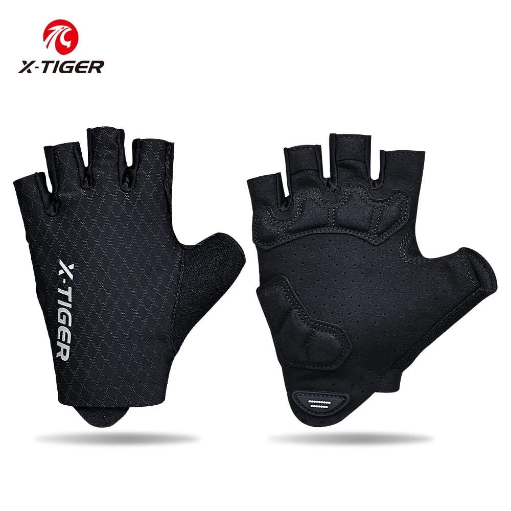 Guanti da ciclismo X-TIGER da uomo, guanti da bici MTB traspiranti a mezze dita per uomo e donna, guanti da corsa, fitness, sport, bicicletta, moto