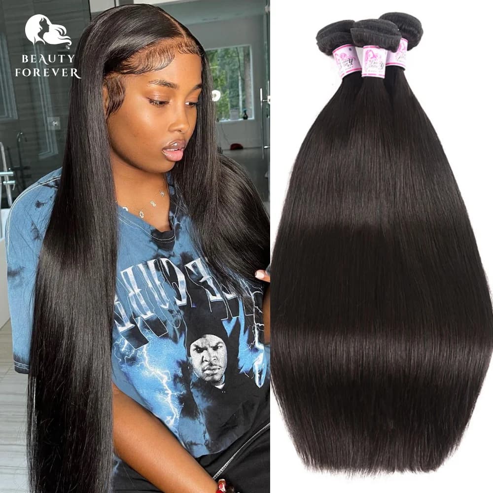 Beautyforever Brazilian 30 inch grade 12A smooth hair bundles thick up to the end 100% raw human hair fabric bundles