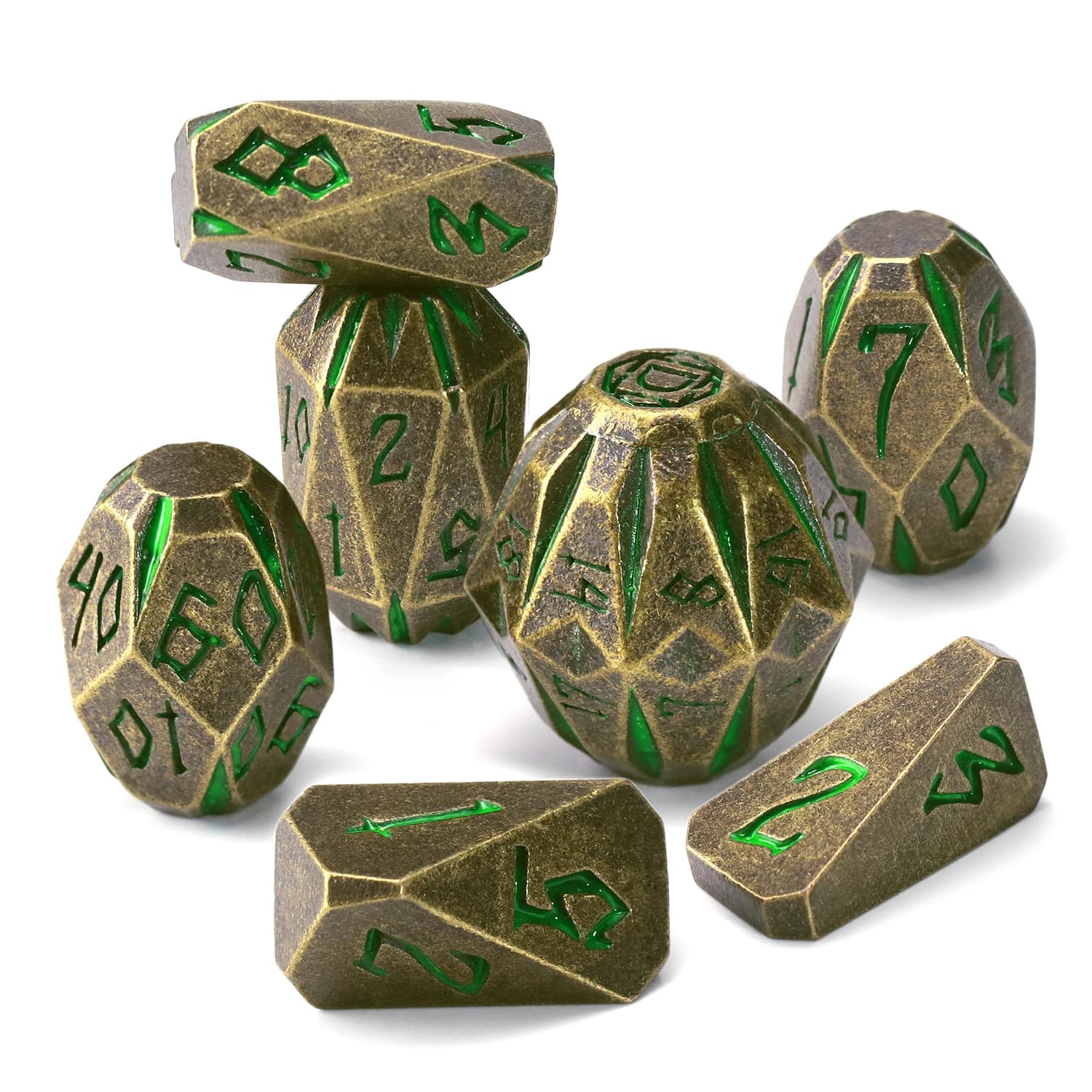 DND Metal Dice Set, ZHOORQI 7 Pcs Polyhedral Dice for Dungeons and Dragons, RPG Role Playing Games Gifts