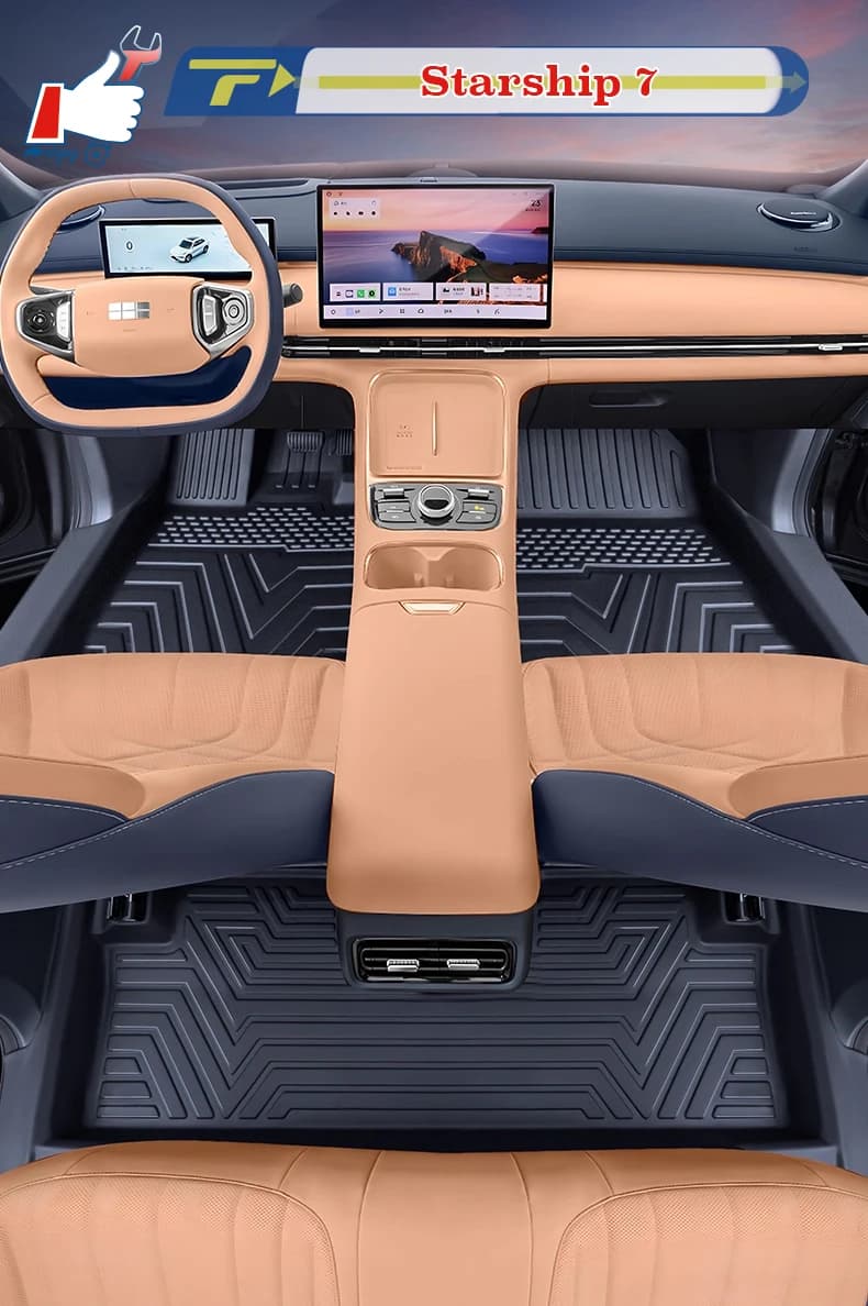 Car mat with left guide for Geely Galaxy Starship 7 2025 Fully surrounded foot mat Floor Mat Waterproof carpet