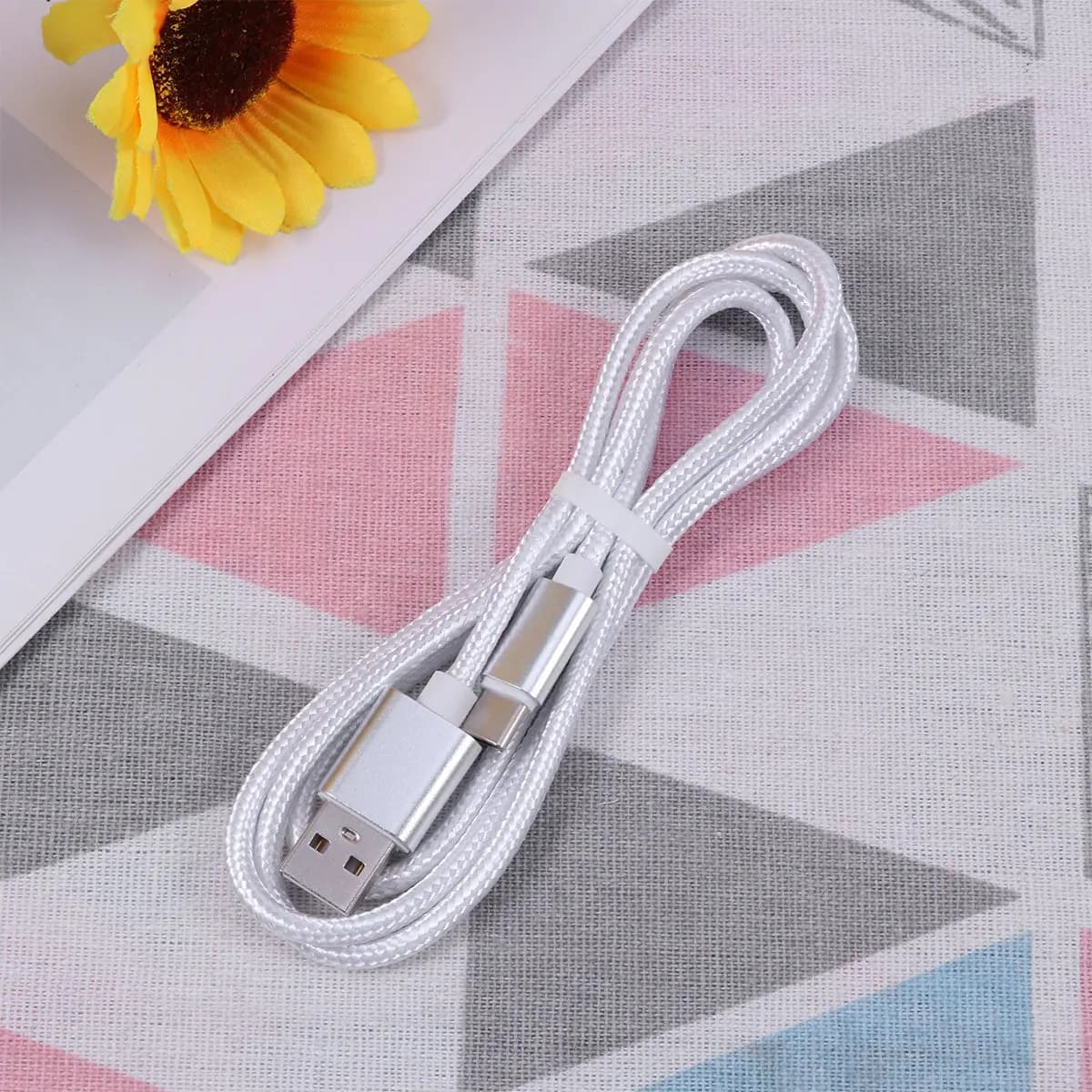 1M Premium Nylon Braided USB Type-C Cable High Speed Charging and Data Transfer Tangle-Resistant with Reinforced Connectors Grey