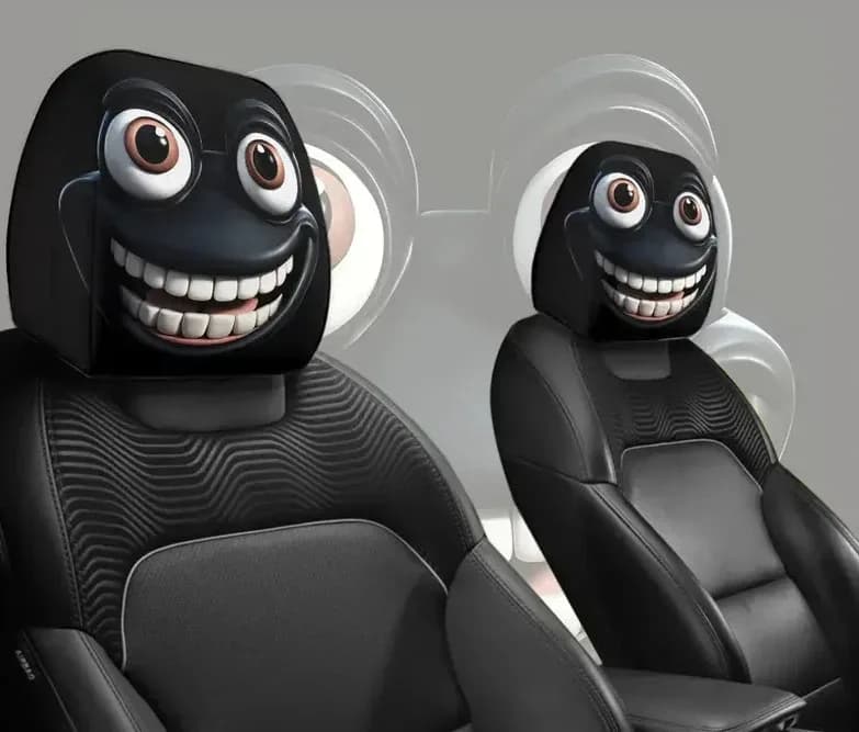 2 pezzi divertenti cartoni animati copri poggiatesta per auto occhi seggiolino auto poggiatesta protezione auto spettrali coprisedili per auto per Halloween Natale