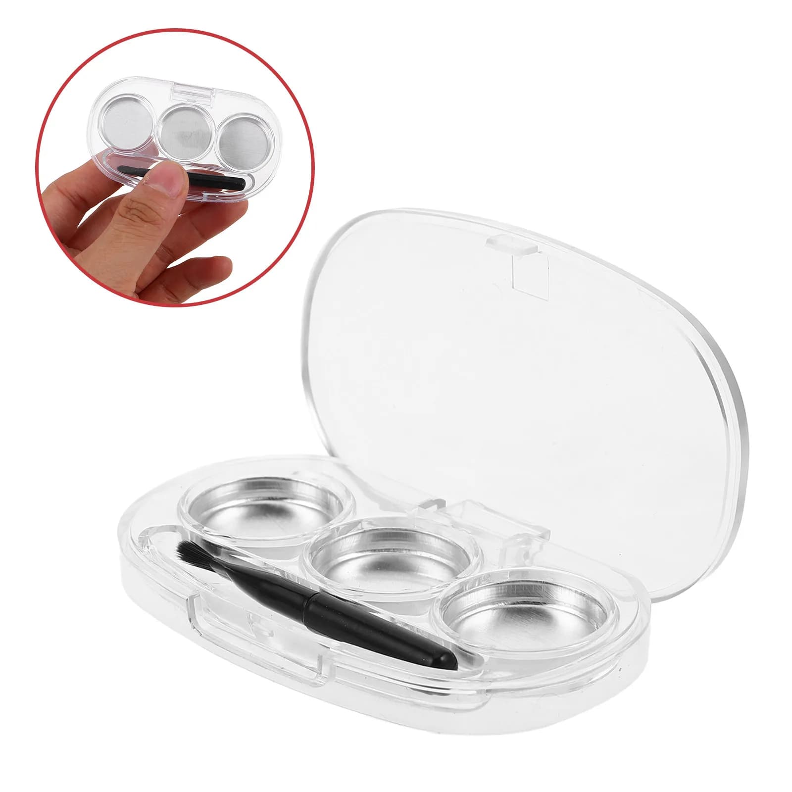 Set of 3 Organizers Doors for Make-up, Transparent Travel Case for Umbrellas, Small Palette Door Box with Brush