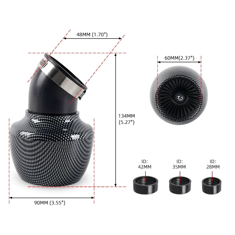 Accessorio di Modifica per Filtro Aria Moto 48MM, Purificatore d'Aria Tipo Apple con Design a Fungo e Stampa a Trasferimento d'Acqua