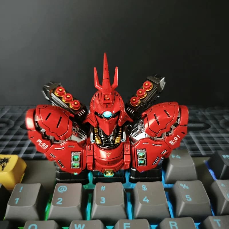 Keycap Anime SAZABI GUNDAM MSN-04 for Mechanical Keyboard, Custom, Creative, TTC, Translucent to Three Connections