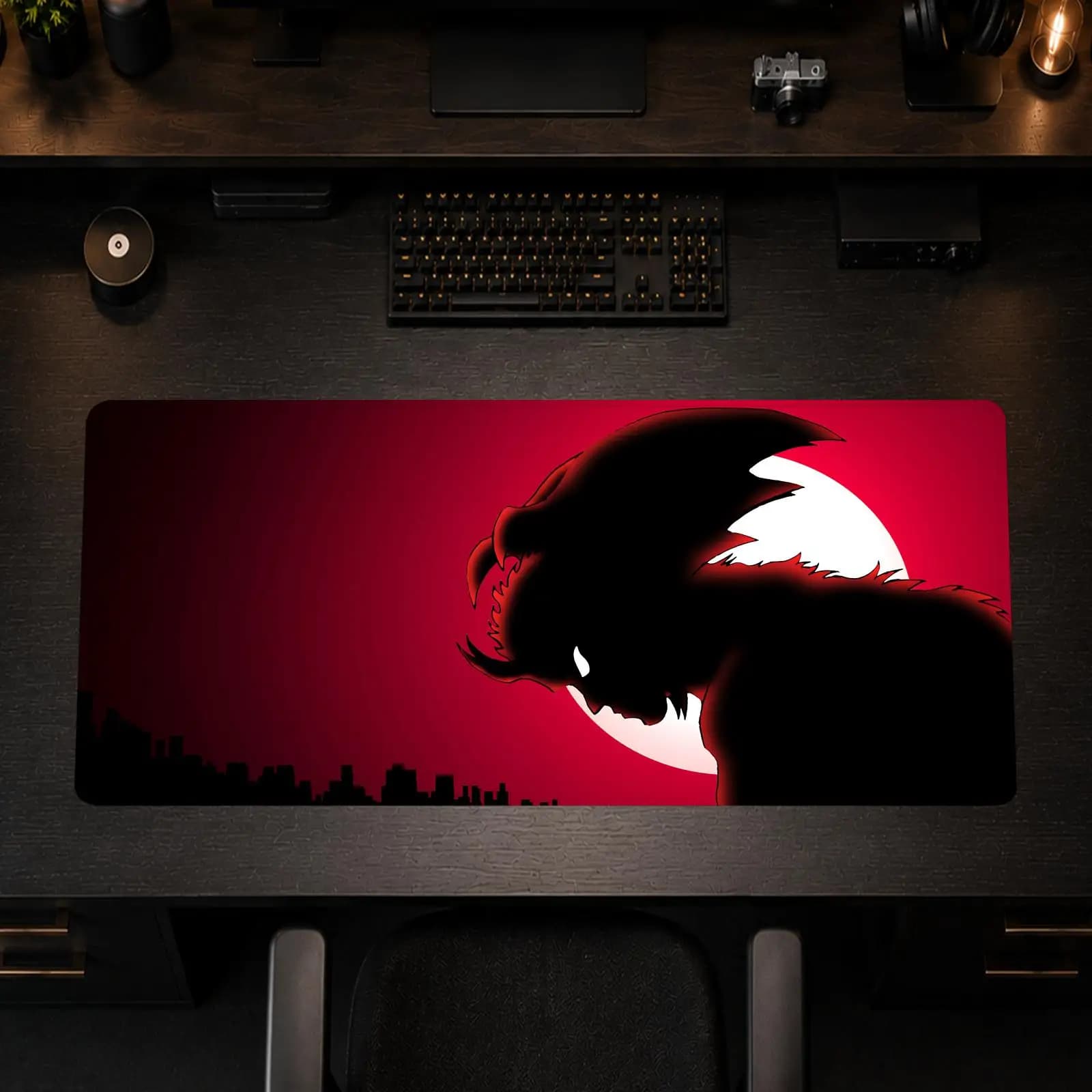 Tappetino per mouse Anime Devil Man, tappetino da scrivania antiscivolo per gaming e ufficio, tappetino per mouse fai da te, grande tappetino per tastiera da gioco con bordi overlock