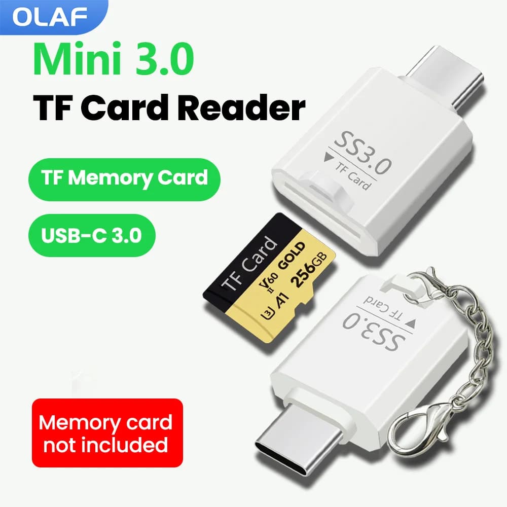 Mini TF Card Reader USB C 2.0 3.0 Male To TF Memory Card Adapter High Speed Transmision Type C Card Reader For PC Laptop Phones