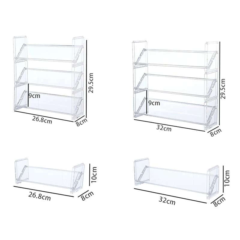 Espositore per cosmetici in acrilico a 3 strati Vassoio multiuso per ombretti Scaffale per fard Scaffale creativo per giocattoli da tavolo Organizzatore di articoli vari