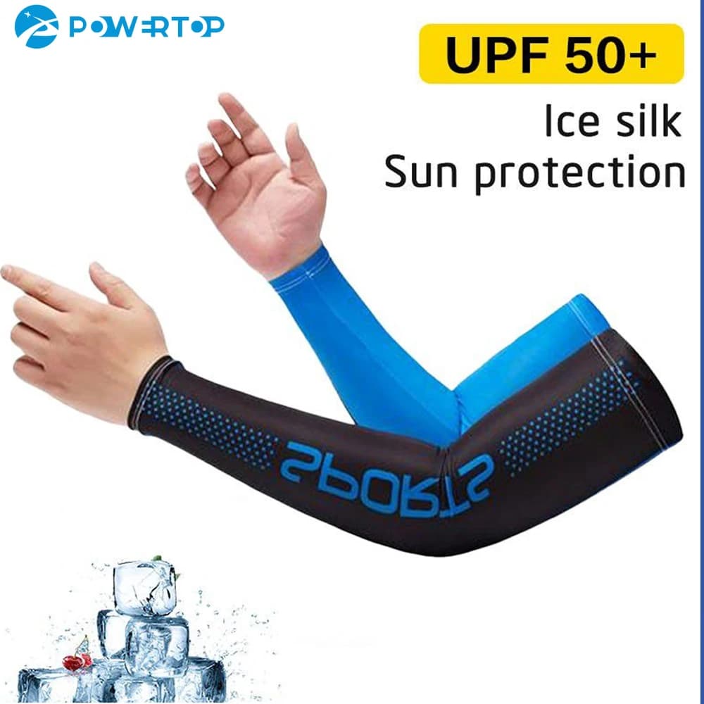 1 pair of sleeves for sunscreen in quick drying ice silk sleeves for breathable fitness moisture absorption cover for fresh cuff for outdoor sports