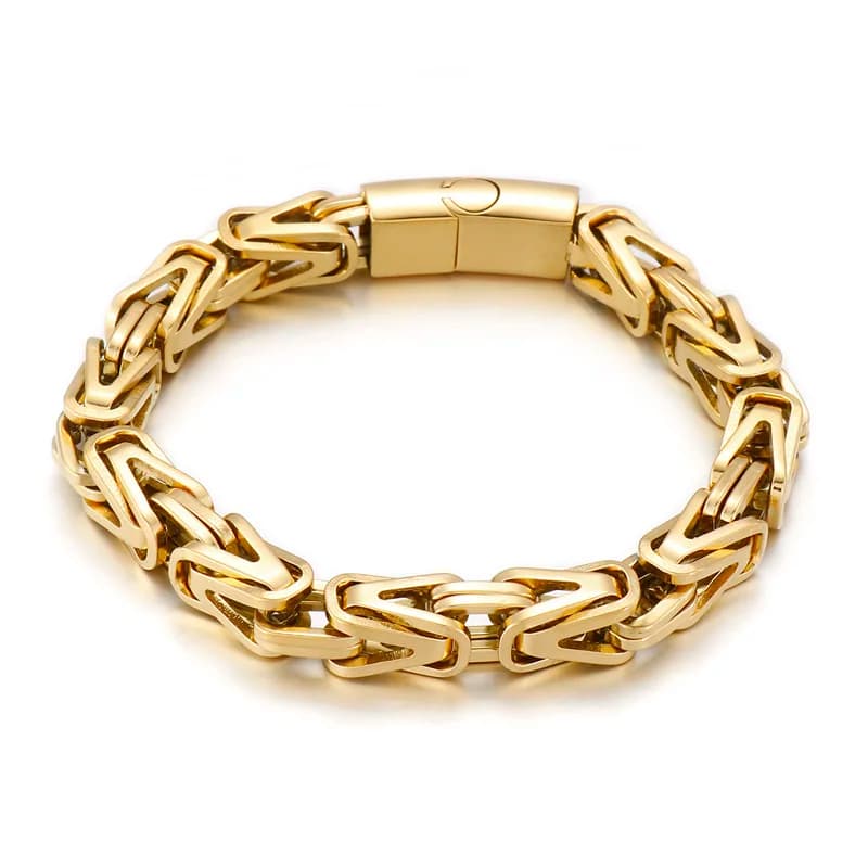 Bracciale da uomo con catena da bicicletta in acciaio inossidabile da 8 mm, robusto lucchetto a quattro colori, gioielli di tendenza in metallo, accessori per catene bizantine di moda
