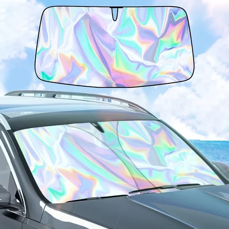 1 parasole per auto, parasole estivo per parabrezza, protezione solare laser pieghevole, mantiene il veicolo fresco, protezione interna, raggi UV