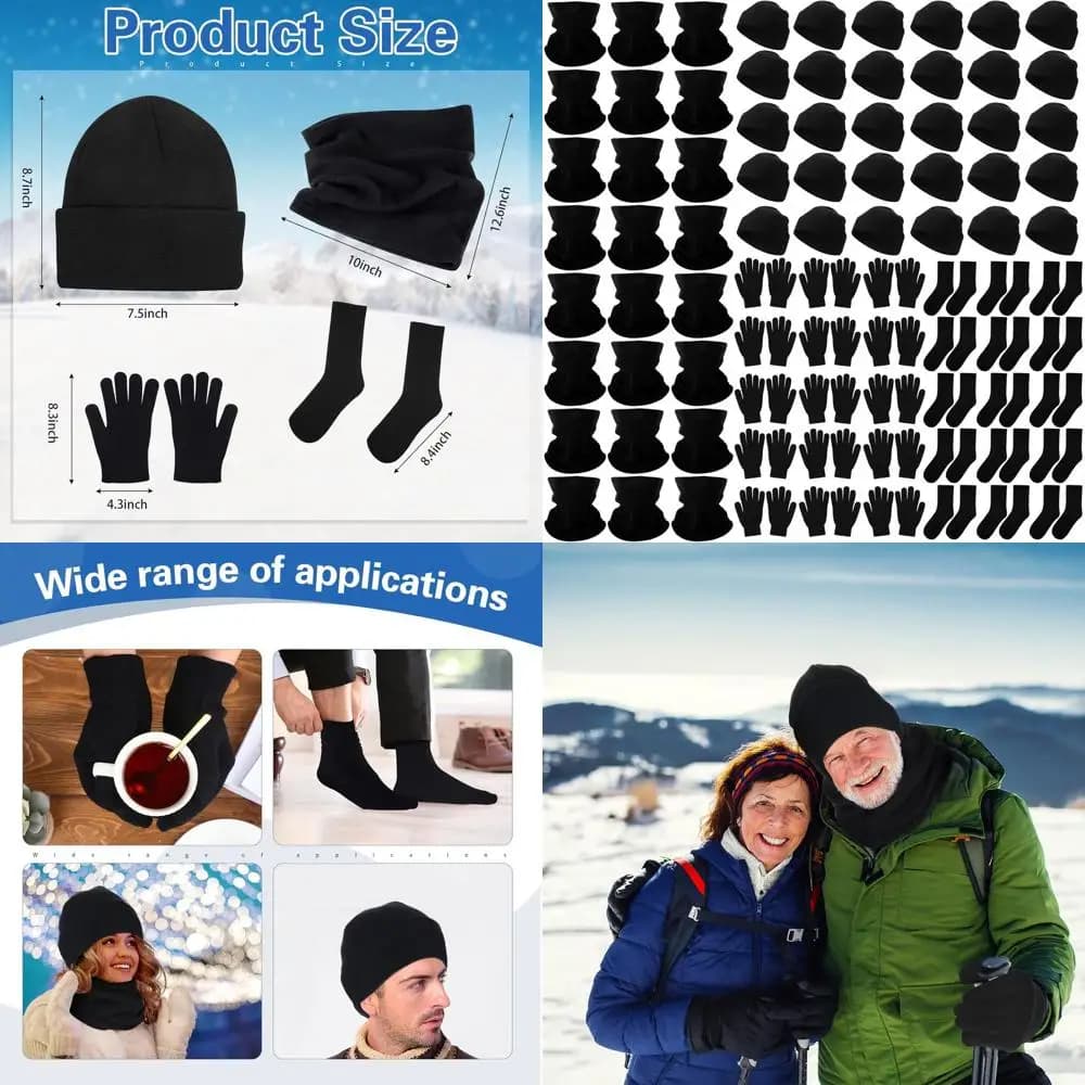 Winter Care package: gloves, caps, hats, neck warmer and socks for 96 pieces for homeless donations