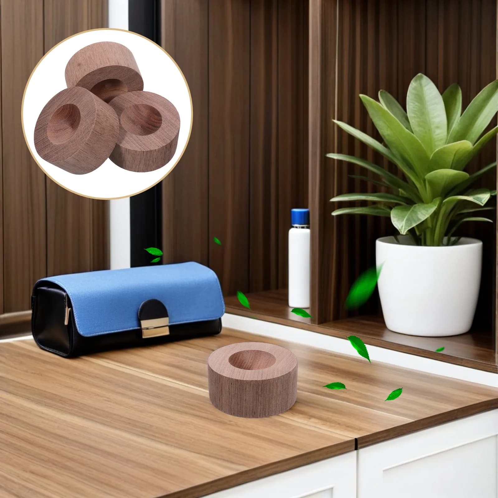 3Pcs Essential Oil Diffuser Wood Solid Natural Aromatherapy Passive Diffuser for Home Room Car Fragrance Air Freshener