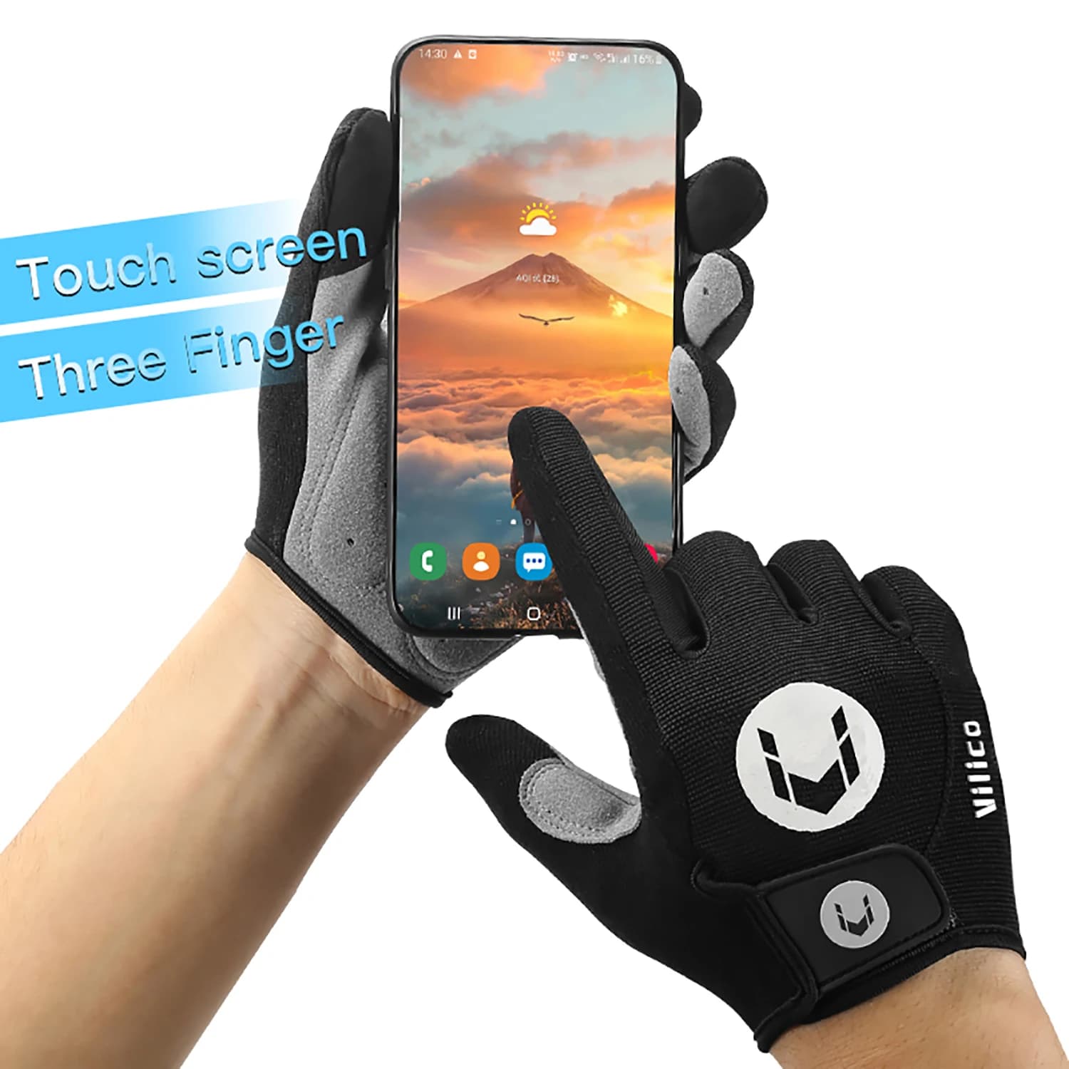 VILICO Cycling Gloves for Autumn, Complete Bicycle Gloves for Men and Women, for Sport, Gym, Fitness, Fishing, Cycling