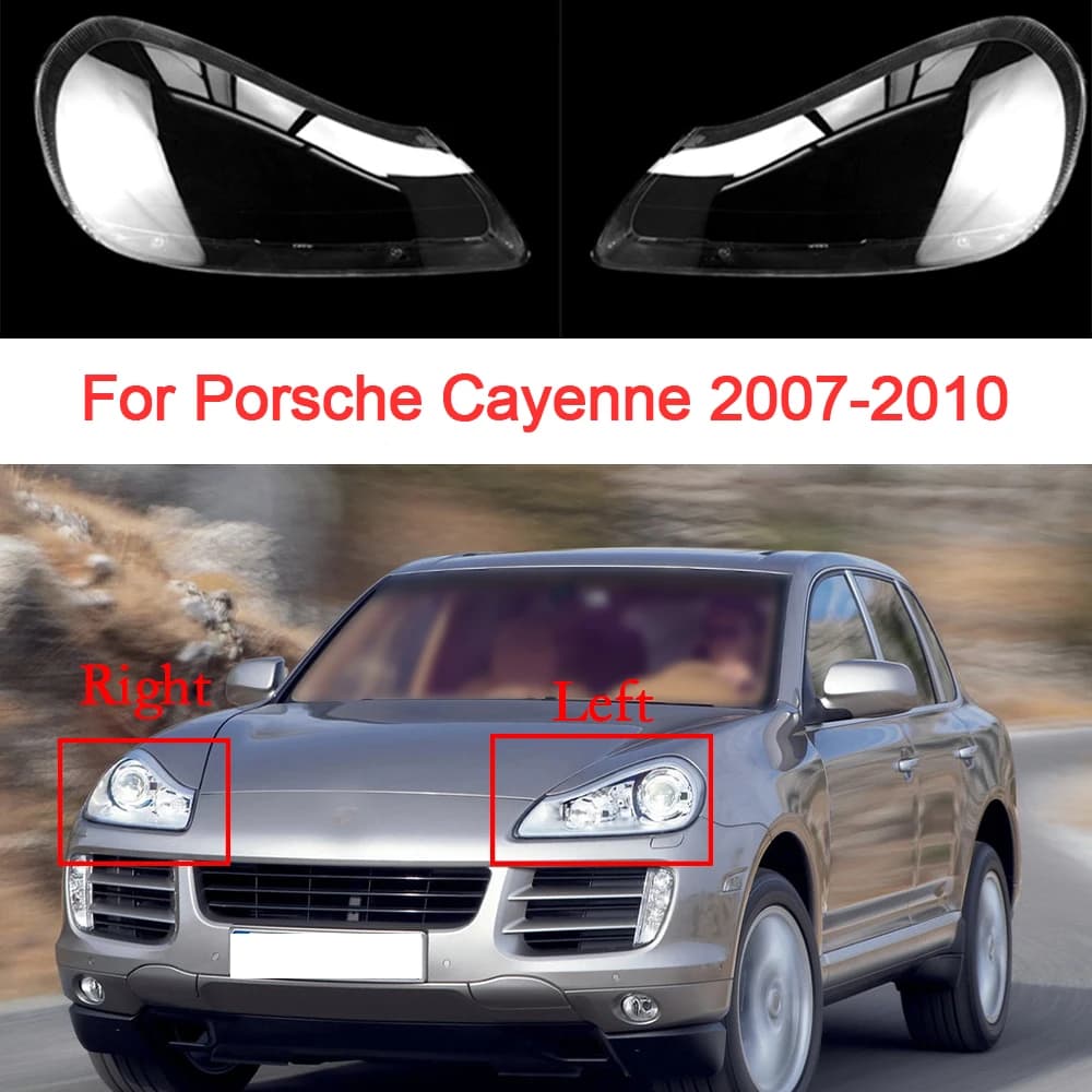 Car Front Headlight Cover For Porsche Cayenne 2007-2010 Head Lamp Glass Transparent Plexiglass Lampshade Car Accessories