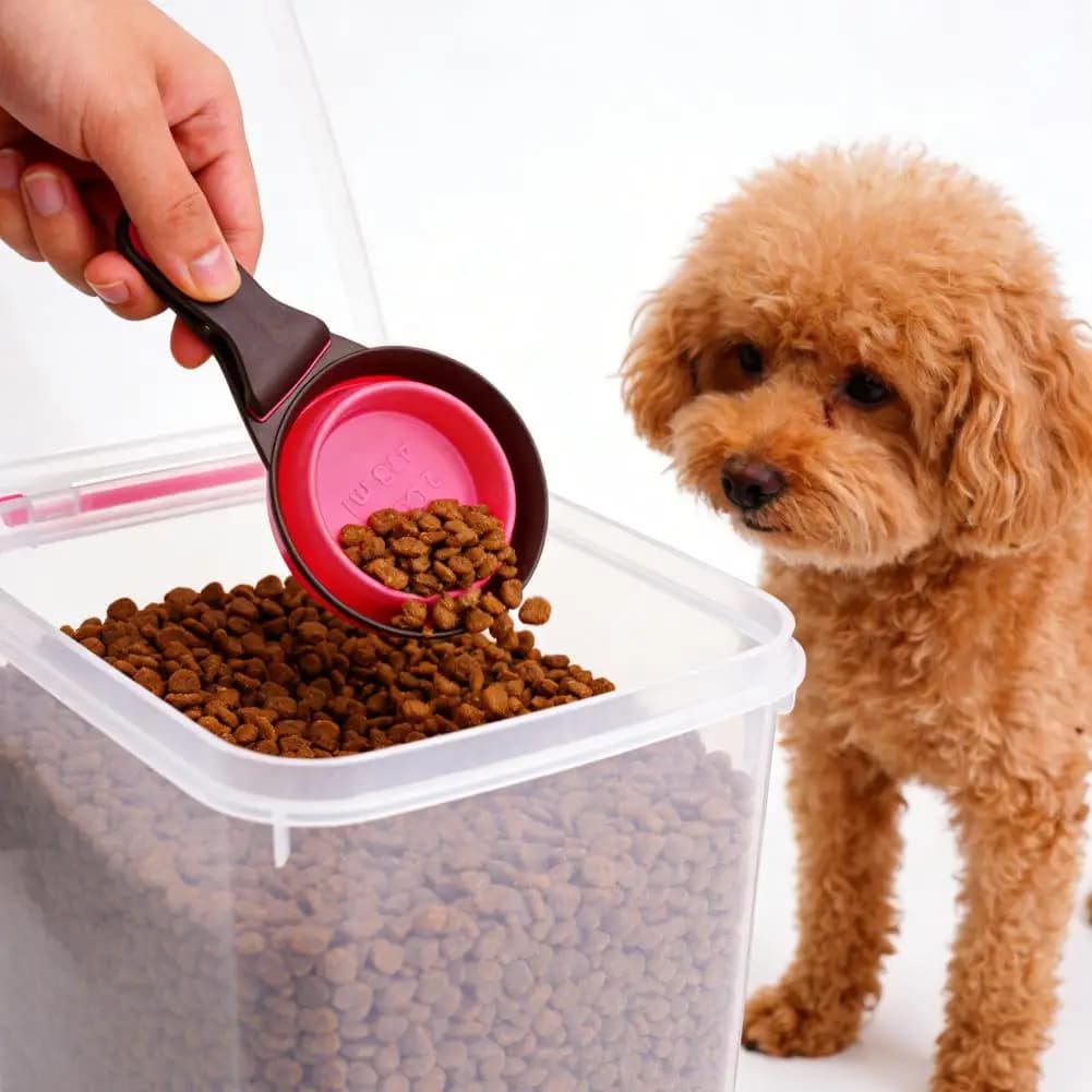 Pet Folding Feeder Water Spoon Outdoor Bowl Cat Food Measuring Cup Dog Food Sealing Clip Multifunctional Convenient Pet Supplies