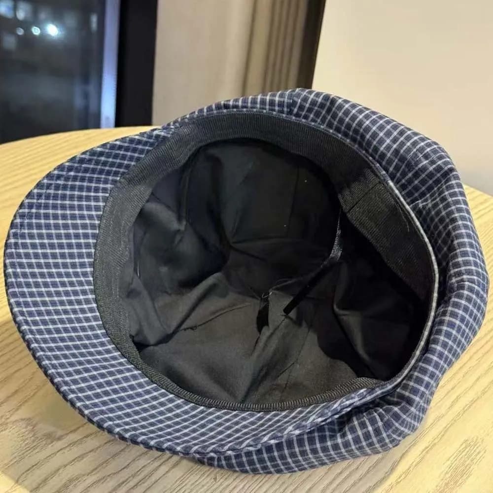 Solid colored cap with fine pattern, versatile, for large head circumferences, polyester, sun protection, painter/artistessa hat, ideal for spring and work.