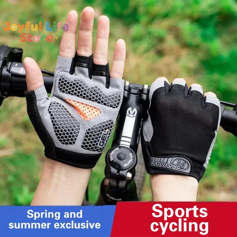 Hot Half Finger Cycling Gloves Men Women Anti Slip Shock Breathable Summer Bicycle Fingerless Sports Gym Training Bike