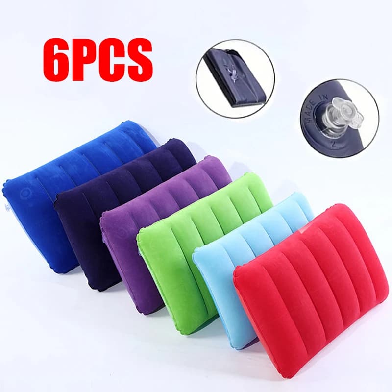 Air Cushion Pillow Inflatable Portable Neck That Can Be Stored And Self Filled Suitable For Outdoor Travel Backrest Trips Camp