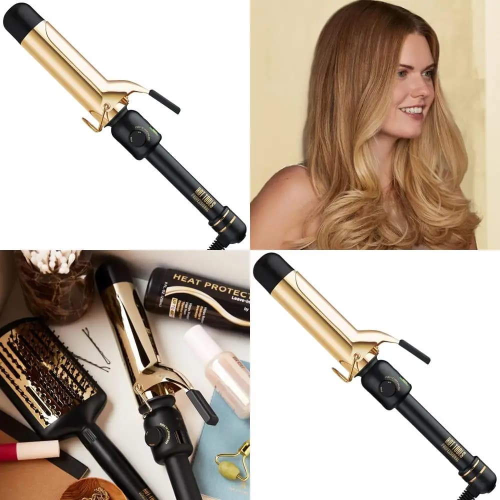 24K gold digital curling iron, 1.5 inch, 1 packaging