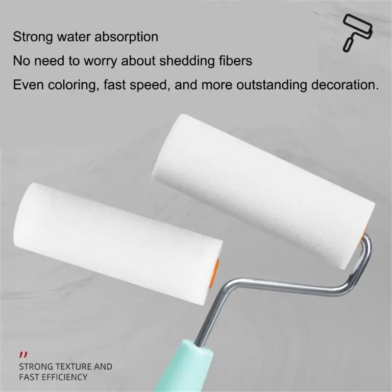 Sponge Roller Brush Ergonomic Thumb Rest Design Foam Paint RollerCleaning Supplies for Various Surfaces