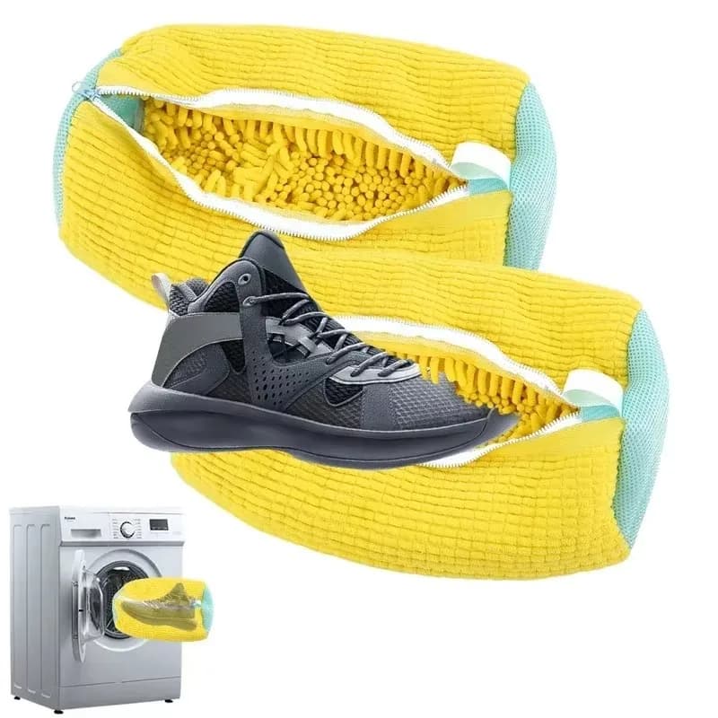 1-2PCS Washer Shoe Bag Padded Network Shoe Protection Smooth Fibers Polyester Washing Shoes Laundry Bag for Machine Dryers