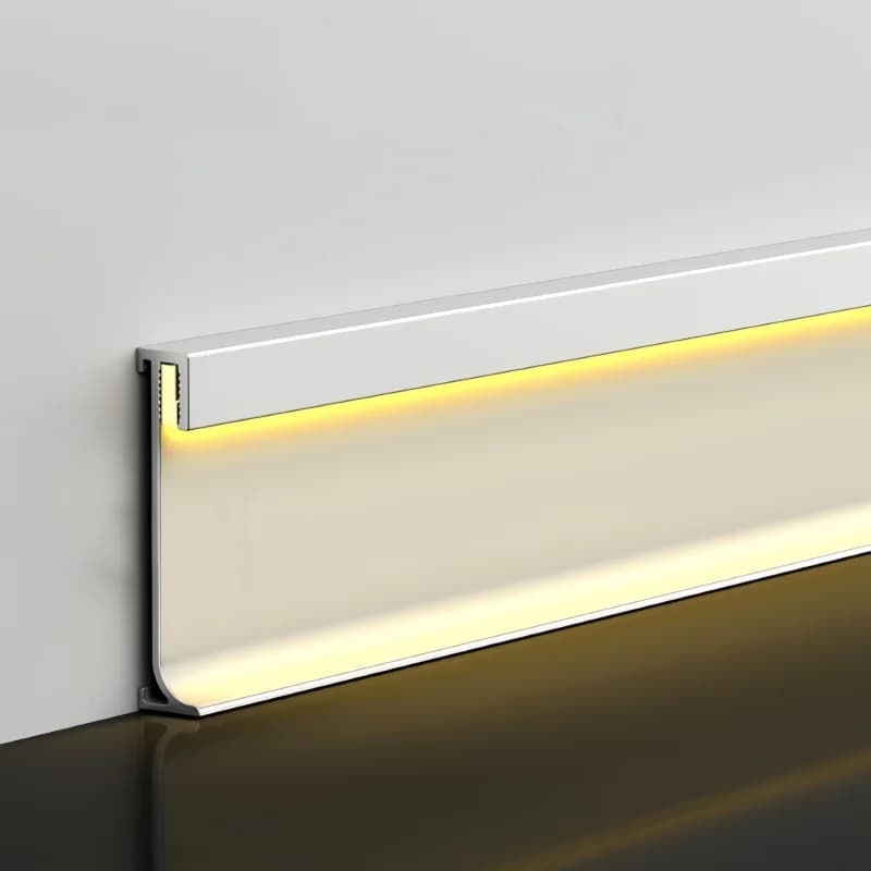 Ultra-Thin Luminous H30/50/80Mm Led Skirting Line Aluminum Profile Baseboard Surface Mounted Indoor Floor Wall Decor Strip Light