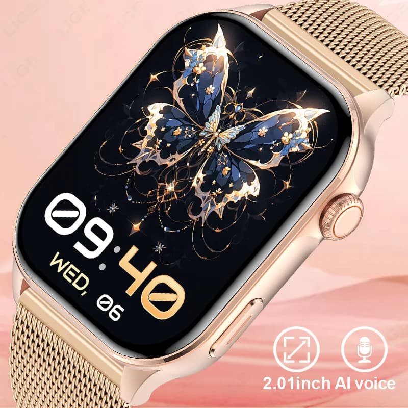 LIGE 2025 Smart Watch 2.01" Full Touch BT Voice Call Sport Waterproof Watches Heart Rate Blood Oxygen Smartwatch For Men Women