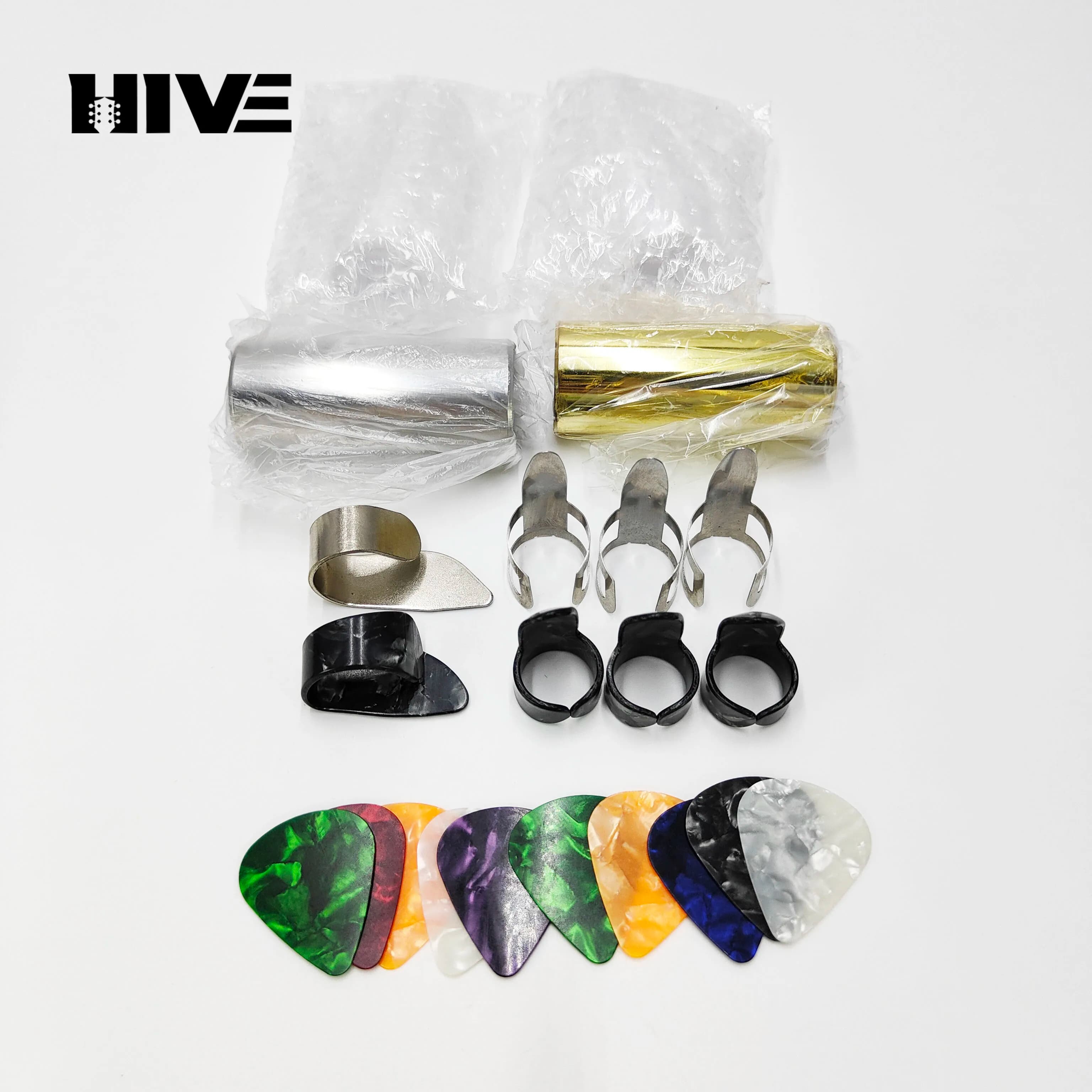 22pcs/set Guitar Picks Cots Mixed Premium Guitar Picks Guitar Slider Finger for Acoustic Electric Guitars Bass Or Ukulele