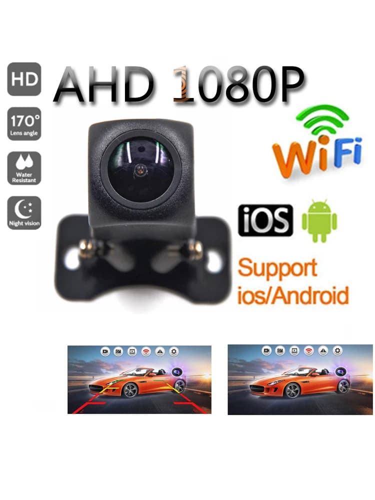 Car Rear View Camera WIFI 170 Degree Reversing Dash Cam HD Night Vision Mini for iPhone Android 12V Cars