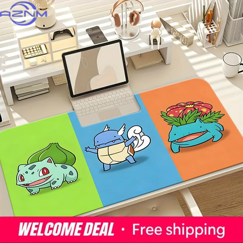 Tappetino per mouse da gioco Bulbasaur Evolution con base in gomma antiscivolo