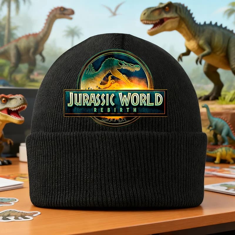 Cappelli Elasticizzati Serie Jurassic World, Berretti Invernali con Stampa Parco dei Dinosauri, Morbidi e Confortevoli, Regalo per Bambini