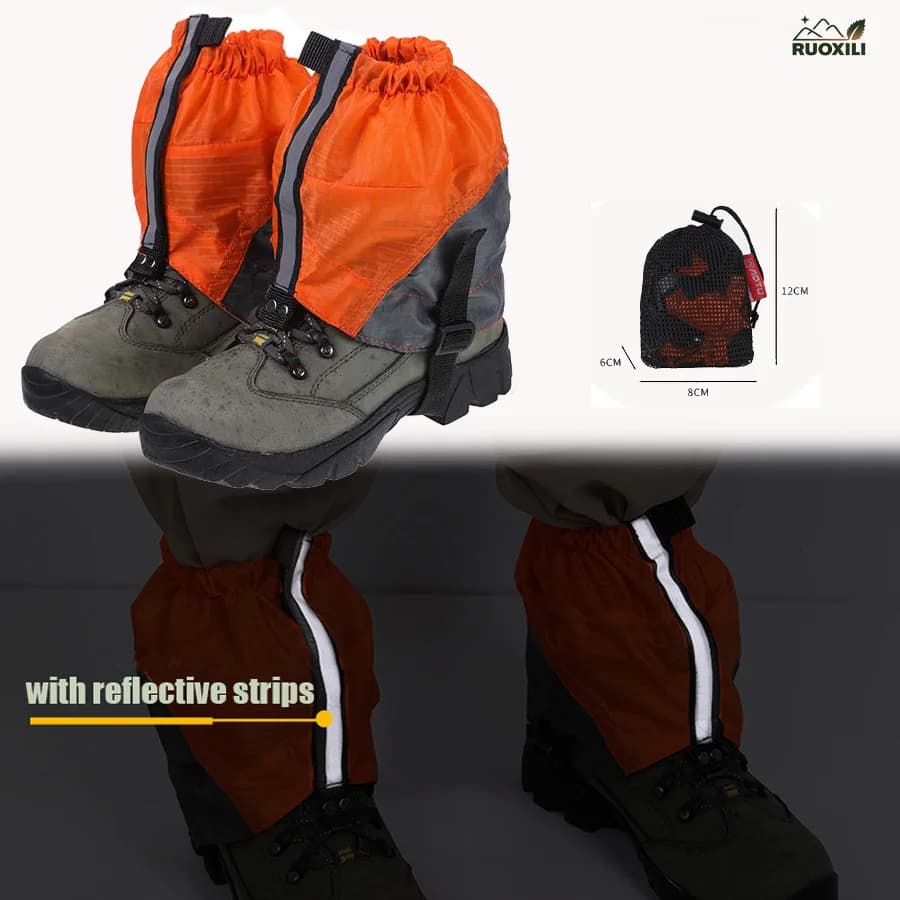 Ghtweight waterproof ankle legs with reflective strips Tourist cover for waterproof leggings for mountaineering excursions