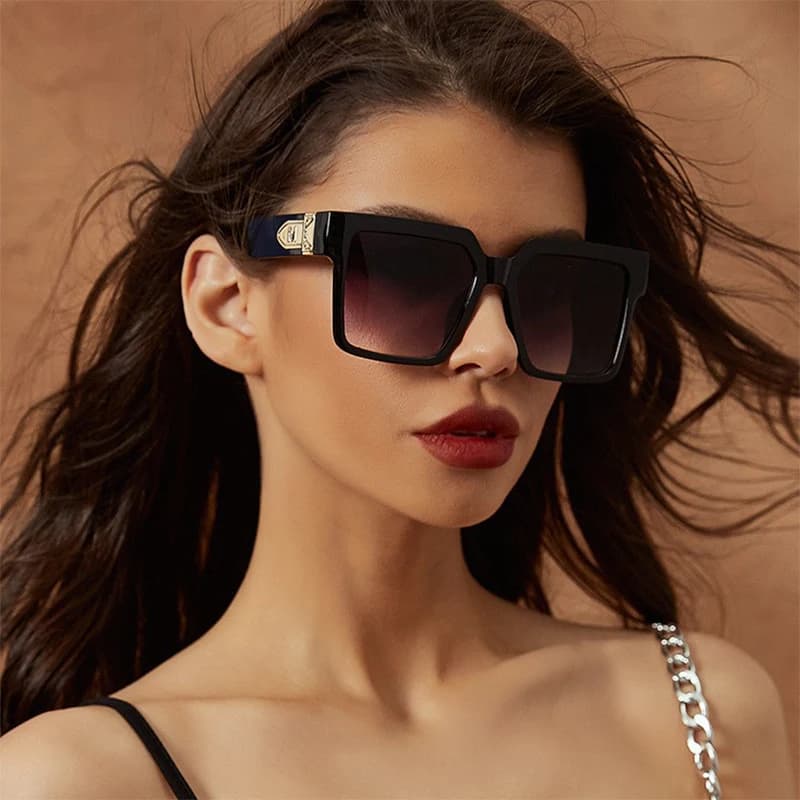 1/2/3PCS New Personalized Candy Color Hip-hop Sunglasses Fashionable Square Sunglasses Trendy Large Frame Plain Face 5367