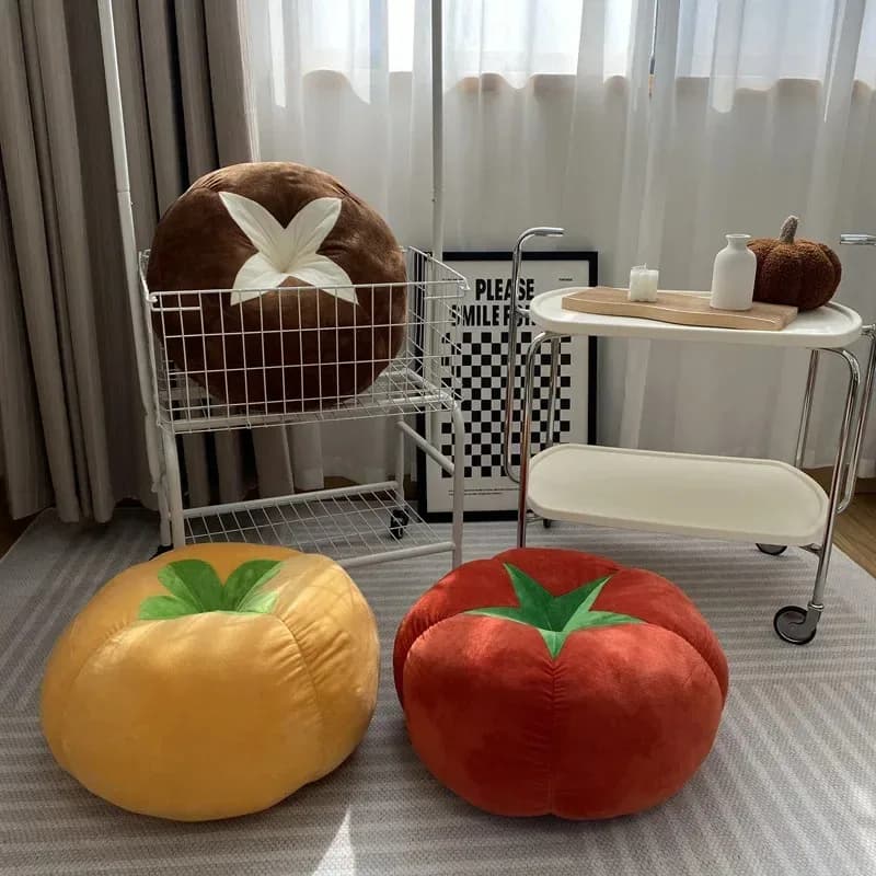 Thickened Vegetable & Fruit Pad Tomato Mushroom Persimmon Shape Car Window Seat Bedroom Comfort Pillow