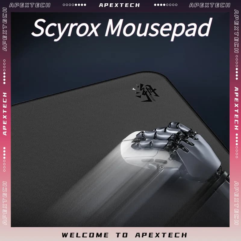 Scyrox Tappetino per mouse da gioco Superficie di controllo Base in gomma antiscivolo di grandi dimensioni Bordi cuciti Tappetino per mouse in tessuto Scrivania per computer da gioco per PC