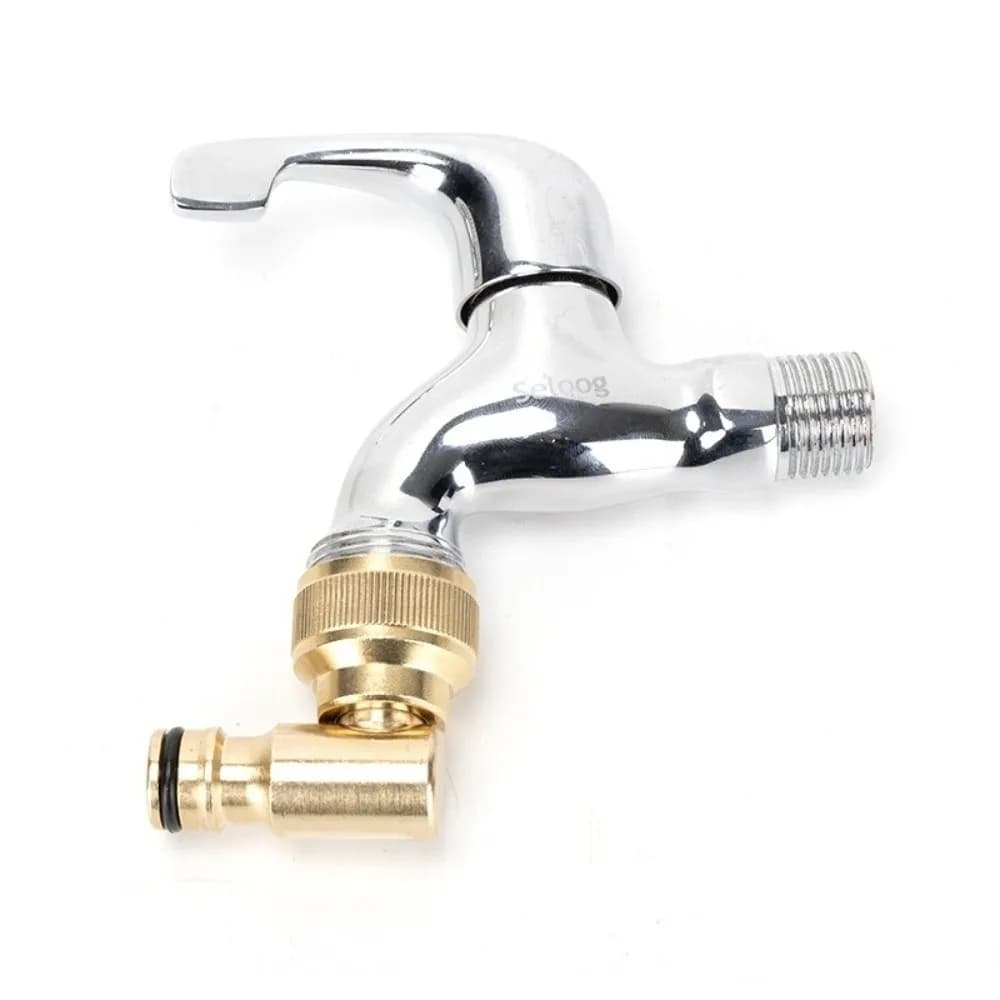 3/4" Garden Hose Connector Irrigation Fitting 90 Degree Swivel Elbow Converter Brass Leak-Proof Watering Connector