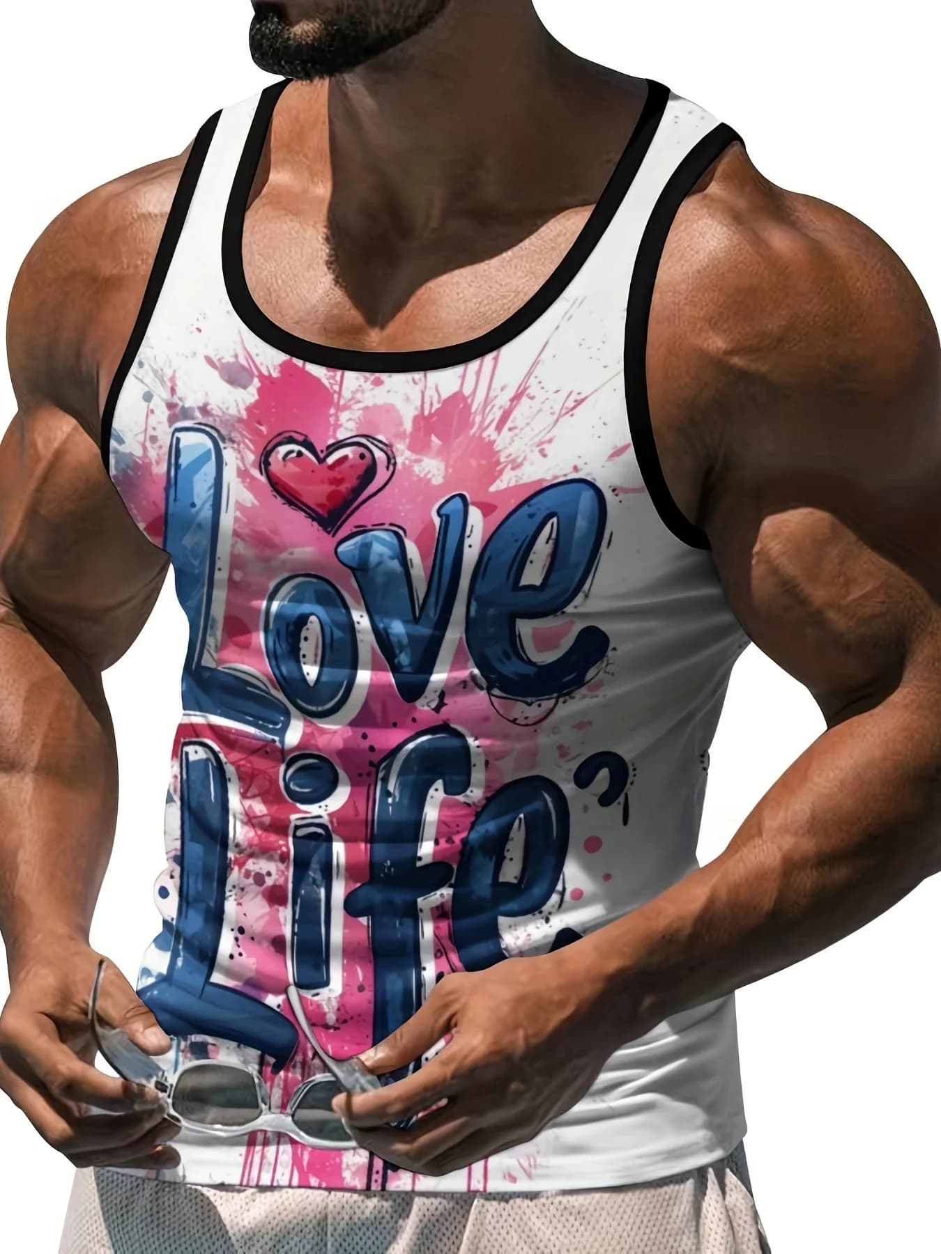 Love Life Canotte con stampa 3D Moda uomo Streetwear Canottiera senza maniche oversize Bodybuilding Fitness Palestra Abbigliamento uomo