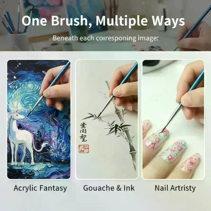 20Pcs For Painting Brushes For Artistic Multifunction Hook Line Pen Nylon Hair Paint Brush Pointed Paint Oil Painting Brushes